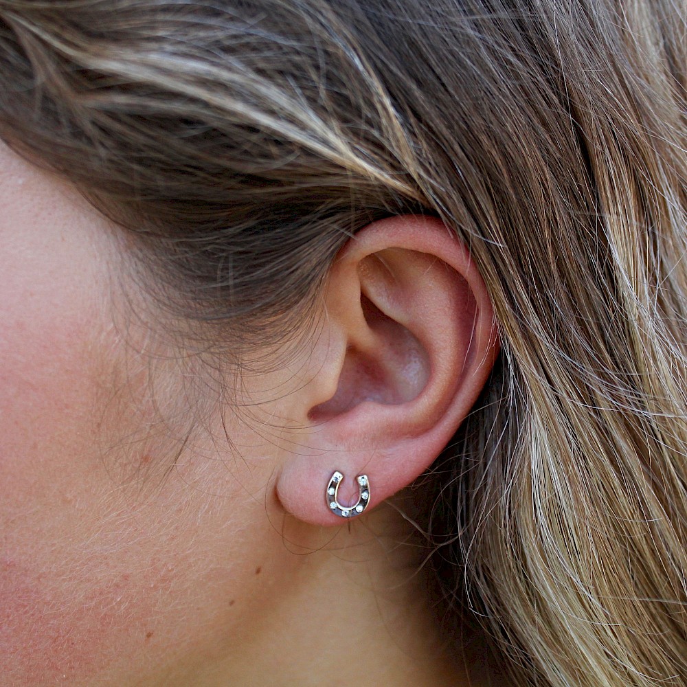 Sterling Silver And Cubic Zirconia Horseshoe Ear Studs A Touch Of Silver Sterling Silver And Cubic Zirconia Horseshoe Ear Studs A Touch Of Silver