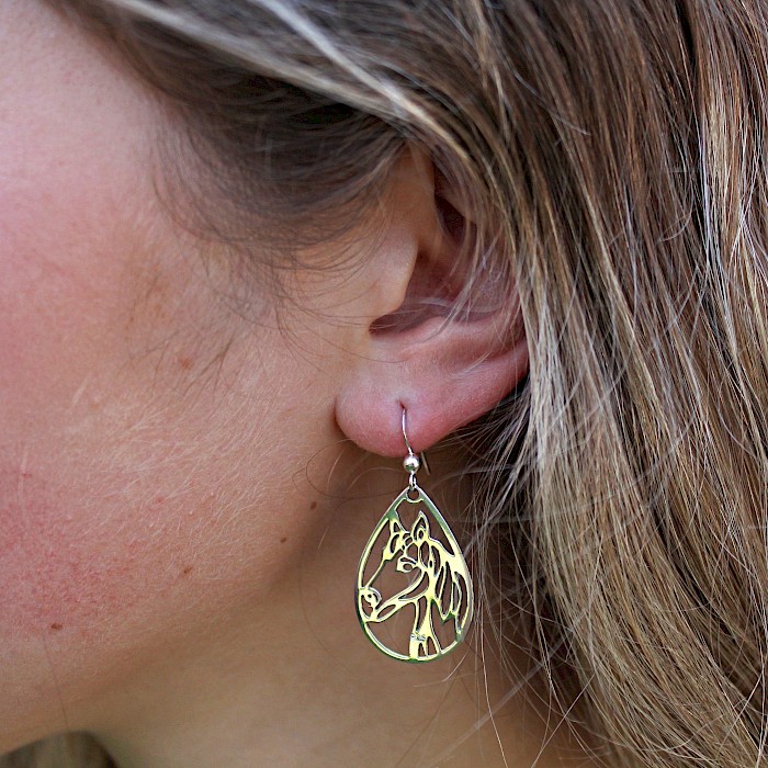 Sterling Silver Silhouette Horse Head Drop Earrings