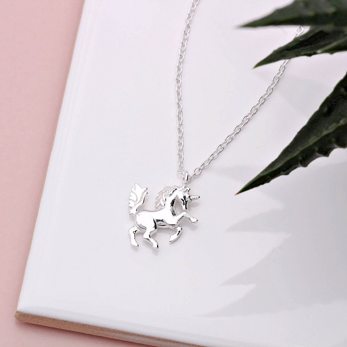 Small Sterling Silver Unicorn Necklace