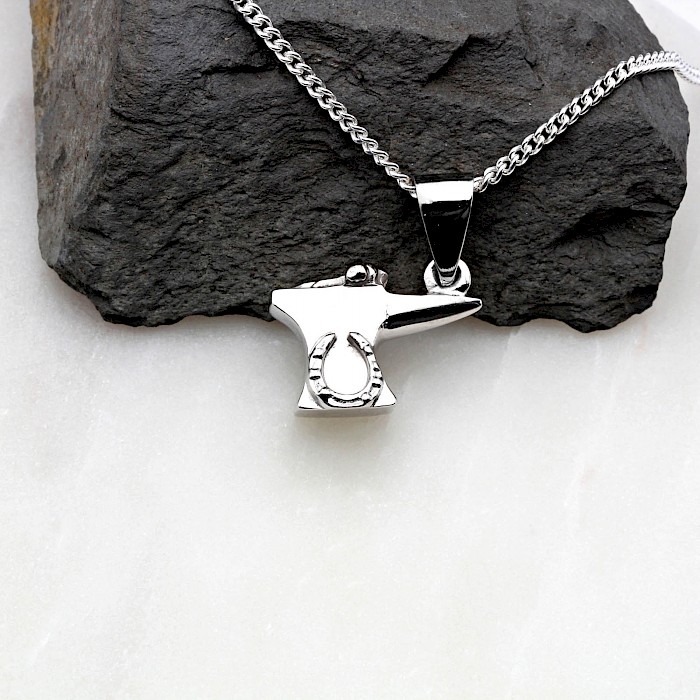 Sterling Silver Anvil Necklace 