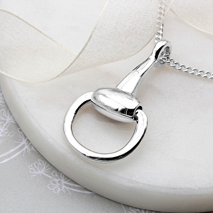 Sterling Silver Large Half Snaffle Necklace