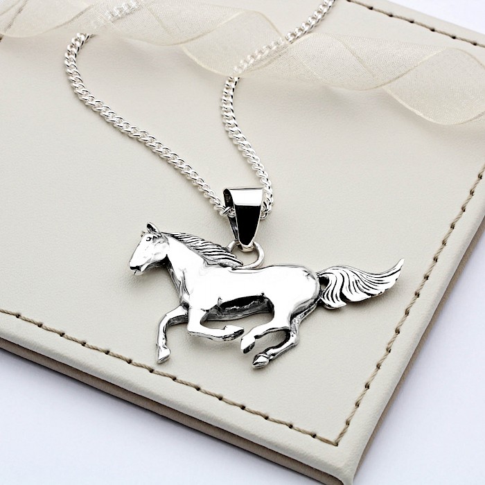 Sterling Silver Horse Necklace 