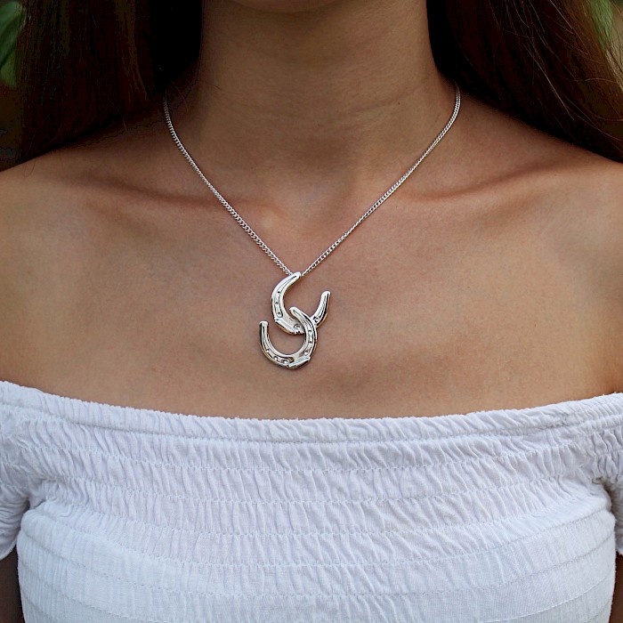 Sterling Silver Horseshoe Necklace 