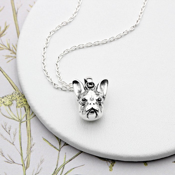 Sterling Silver French Bull Dog Necklace