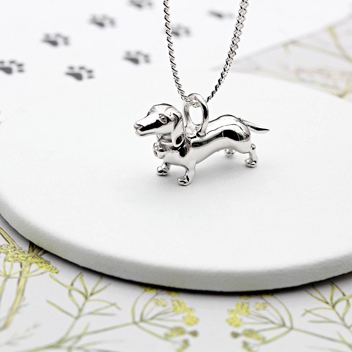 Sterling Silver Dachshund Dog Necklace