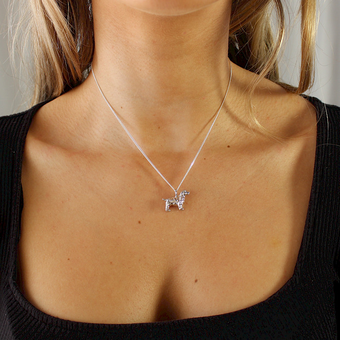 Sterling Silver Spaniel Dog Necklace