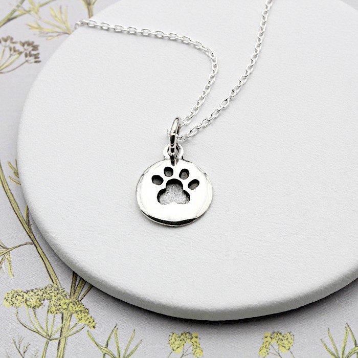 Sterling Silver Dog Paw Necklace