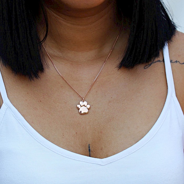18ct Rose Gold Vermeil Dog Paw Necklace