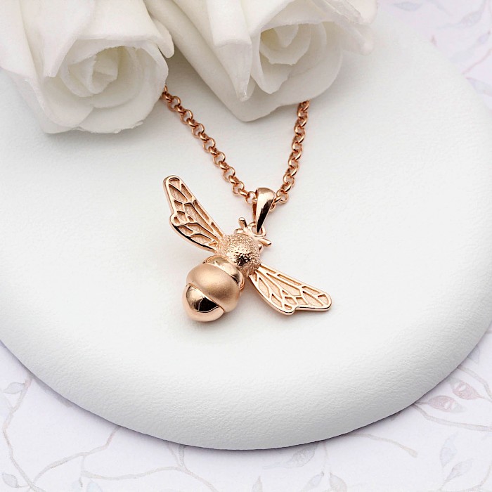 18ct Rose Gold Vermeil Bee Necklace