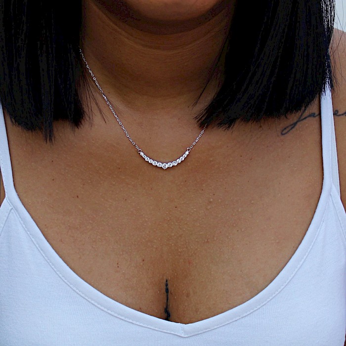 Sterling Silver and Cubic Zirconia Necklace 