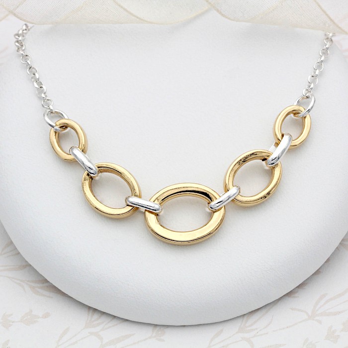 18ct Gold Vermeil Two Tone Neck Chain
