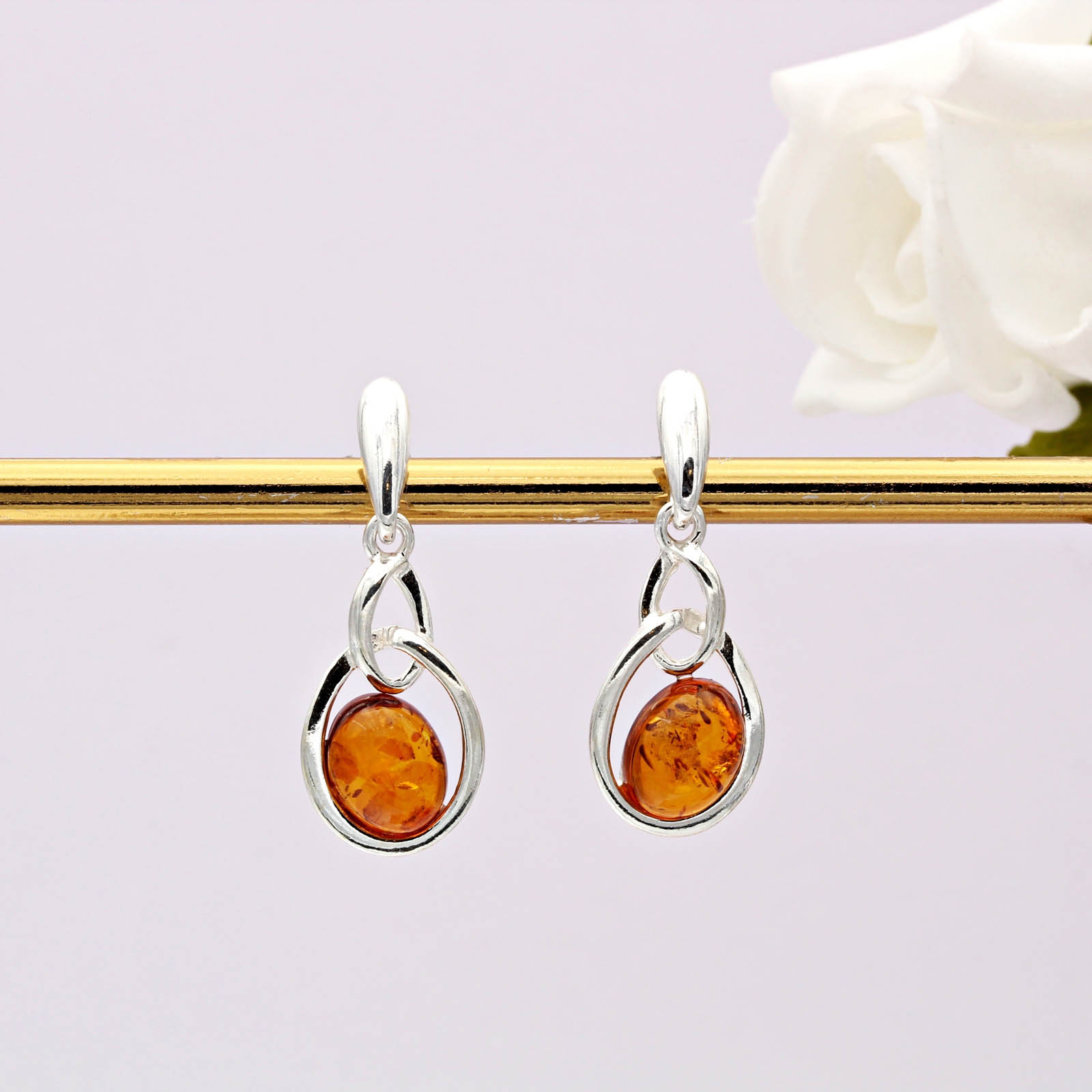 Amber Drop Earrings main image 1