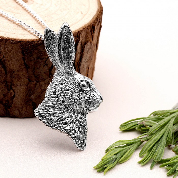 Sterling Silver Hare Necklace 