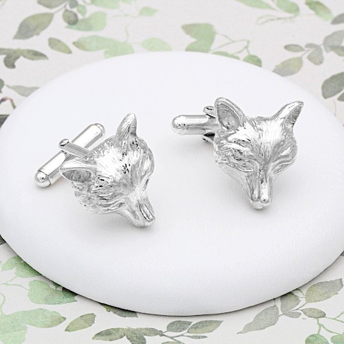 Sterling Silver Fox Mask Cufflinks