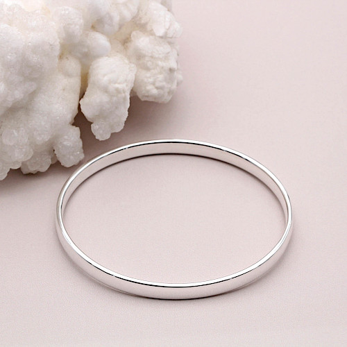 Sterling Silver Plain Slave Bangle