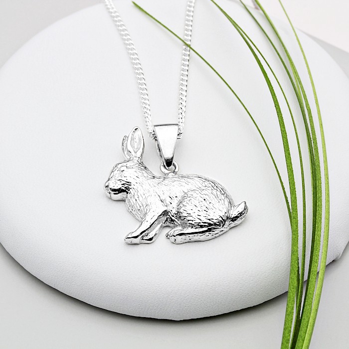 Sterling Silver Hare / Rabbit Necklace