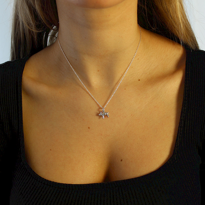 Sterling Silver Small Pig Necklace