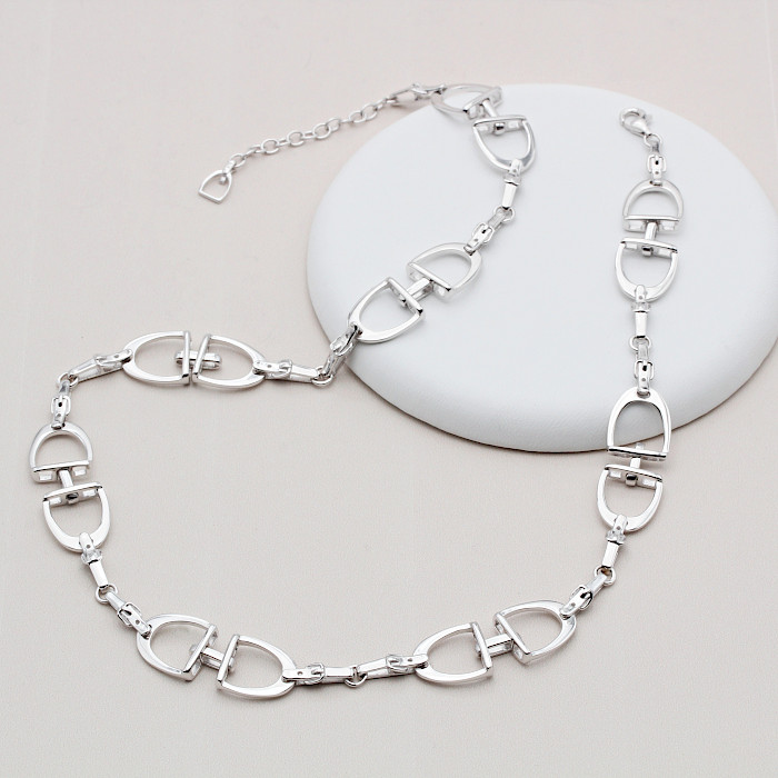 Sterling Silver Continuous Stirrup Necklace